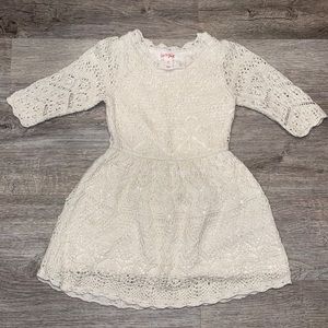 Cat & Jack knit sweater dress cream color gently used 2T